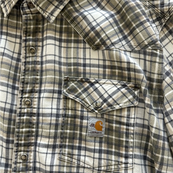 EUC CARHARTT SNAP BUTTON FLANNEL SIZE 2XL PLAID. - Picture 3 of 12